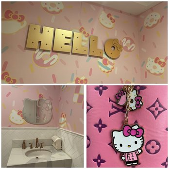 Hello Kitty Cafe - Bathroom hello kitty theme and key chain I bought - Cafes Near Me - Irvine, California Hello Kitty Cafe - Bathroom hello kitty theme and key chain I bought - Cafes Near Me - Irvine, California