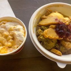 Wawa - Garlic Aioli Mac & Cheese and Create Your Own (1/2 stuffing, 1/2 mashed potato, hot turkey, & cranberry sauce)