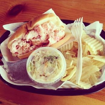 The Lobster Shack - Lobster roll with chips and slaw - Seafood Near Me - Ogunquit, Maine The Lobster Shack - Lobster roll with chips and slaw - Seafood Near Me - Ogunquit, Maine
