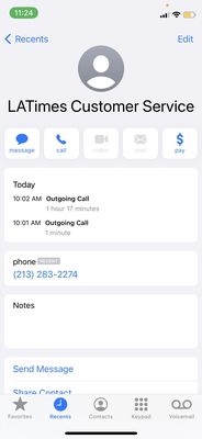 Photo of Los Angeles Times - Los Angeles, CA, US. Terrible customer service.  The rep "John" keeps dropping the call when I ask for assistance with double billing.