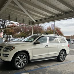 Outside the European Auto Mechanic Shop for inspection