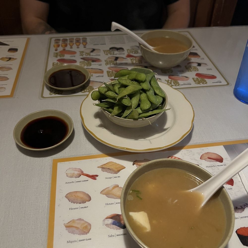 Off The Hook Sushi - Miso soup and edamame - Sushi Bars Near Me - Fort Bragg, California Off The Hook Sushi - Miso soup and edamame - Sushi Bars Near Me - Fort Bragg, California