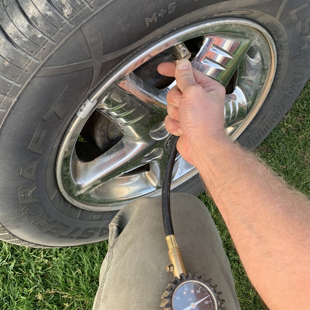 Ron's Car Clinic - Overinflated tire , max recommendation for tire is 44lb . All 4 tires were over 44lbs - Auto Repair Near Me - Ripley, West Virginia