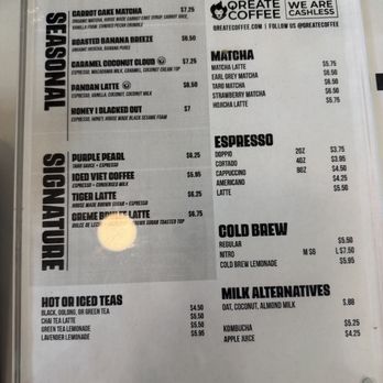 Qreate Coffee - Spring 2026 menu - Coffee & Tea Near Me - Orlando, Florida Qreate Coffee - Spring 2026 menu - Coffee & Tea Near Me - Orlando, Florida