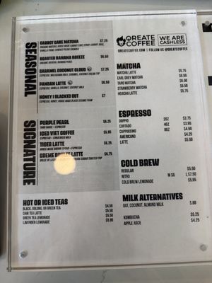 Menu photo 1 Qreate Coffee Orlando, FL Menu photo 1 Qreate Coffee Orlando, FL