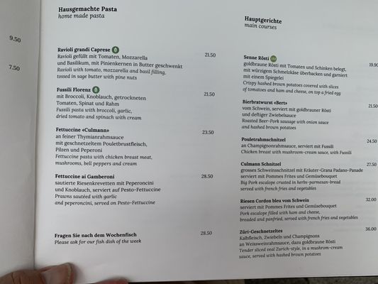 Menu photo 5 Restaurant Culmann Zürich, ZH