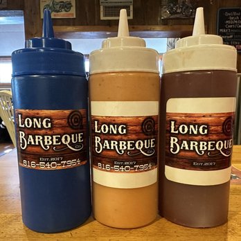 Long BBQ Company - Three sauces L to R - Spicy, Fry Sauce, and Regular - Barbeque Near Me - Pleasant Hill, Missouri Long BBQ Company - Three sauces L to R - Spicy, Fry Sauce, and Regular - Barbeque Near Me - Pleasant Hill, Missouri