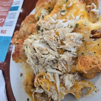 Rams Head Southernmost - Tator Tot Nachos with crab - American Near Me - Key West, Florida Rams Head Southernmost - Tator Tot Nachos with crab - American Near Me - Key West, Florida