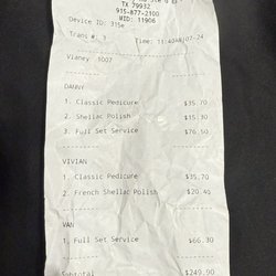 Expo Nails & Spa - Receipt