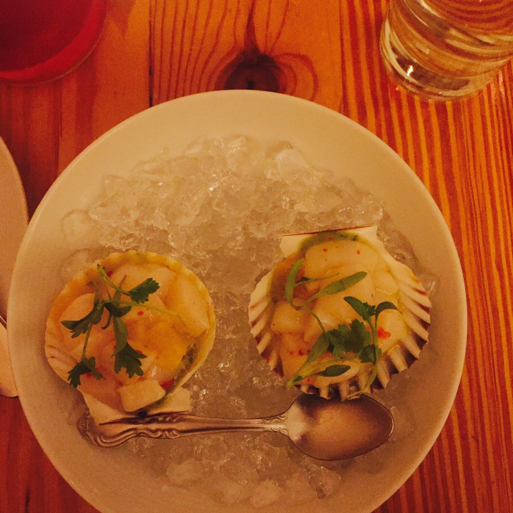 Meadowsweet - Scallop ceviche - unique and spicy flavors. Really good. - New American Near Me - Brooklyn, New York Meadowsweet - Scallop ceviche - unique and spicy flavors. Really good. - New American Near Me - Brooklyn, New York
