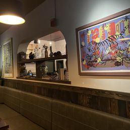 Peter Mars artwork at Seven Bar in the dining room.