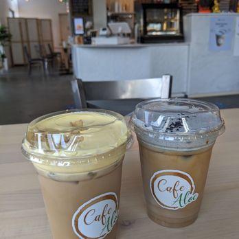 Cafe Aloe - Banana latte and black sesame latte - Cafes Near Me - Bellevue, Washington Cafe Aloe - Banana latte and black sesame latte - Cafes Near Me - Bellevue, Washington