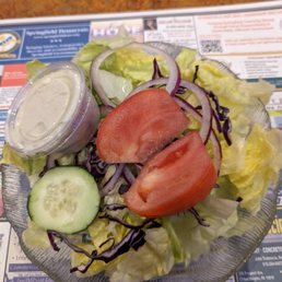 House salad with blue cheese dressing House salad with blue cheese dressing