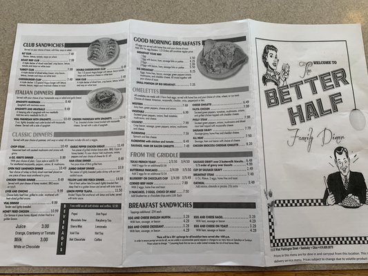 Menu photo 1 Better Half Family Diner Sandusky, OH Menu photo 1 Better Half Family Diner Sandusky, OH
