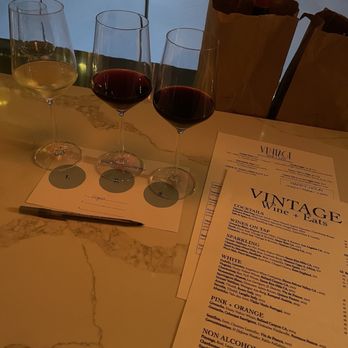 Vintage Wine + Eats - Blind tasting at the bar - Wine Bars Near Me - Los Angeles, California