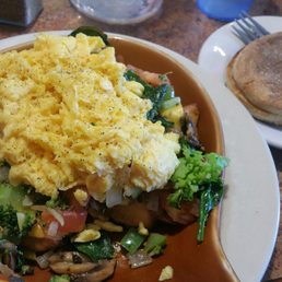 I asked the server if i could swap the garden omelet for a garden skillet plus english muffin. Delicious! I asked the server if i could swap the garden omelet for a garden skillet plus english muffin. Delicious!