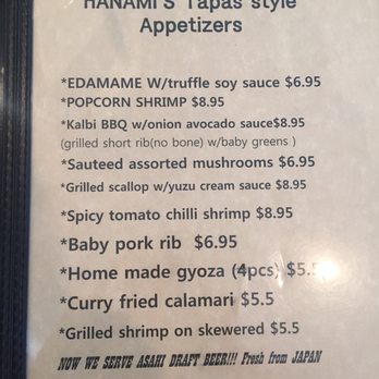 Hanami Sushi - Menu - Sushi Bars Near Me - Calabasas, California Hanami Sushi - Menu - Sushi Bars Near Me - Calabasas, California