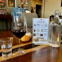 Airfield Estates Winery - Glass of reserve Cabernet - excellent!
