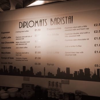 Diplomats Barista - Menu - Coffee & Tea Near Me - Birmingham, XWM