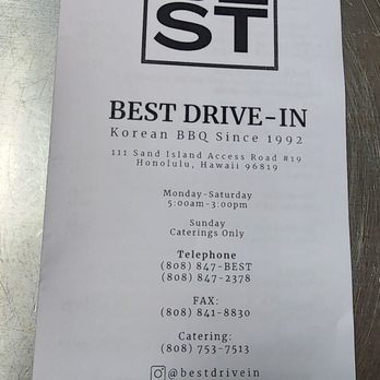 Best Drive-In - menu - Fast Food Near Me - Honolulu, Hawaii