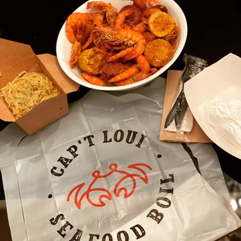 Cap't Loui - Pick 2 Combo with shrimp with heads with side of garlic noodle + sausage - Seafood Near Me - Cupertino, California Cap't Loui - Pick 2 Combo with shrimp with heads with side of garlic noodle + sausage - Seafood Near Me - Cupertino, California