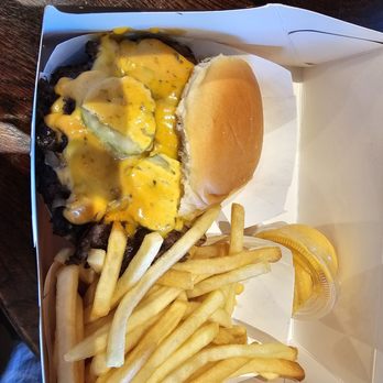 Burger 3000 - Oklahoma burger with regular fries - Burgers Near Me - Chatsworth, California Burger 3000 - Oklahoma burger with regular fries - Burgers Near Me - Chatsworth, California