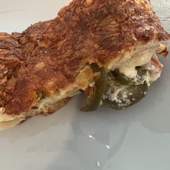 Savoy Donuts - section view of the ham cheese jalapeños croissant - Donuts Near Me - Escondido, California