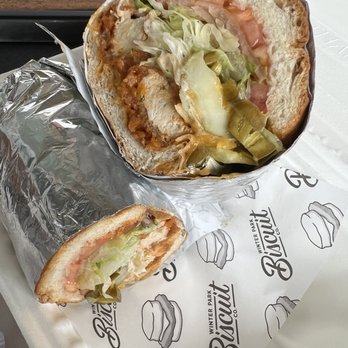 Winter Park Biscuit Co. - Buffalo Chik'n sub - Vegan Near Me - Orlando, Florida Winter Park Biscuit Co. - Buffalo Chik'n sub - Vegan Near Me - Orlando, Florida