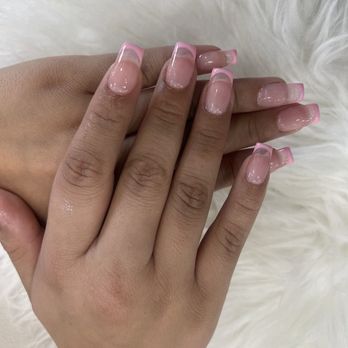 Top Nails & Spa - Gel-x Pink French tip - Nail Salons Near Me - Montebello, California
