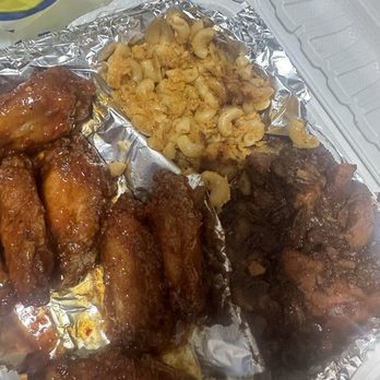 JC Afro Soul Kitchen - The wings and Baked Mac and Cheese and yams - Soul Food Near Me - Upper Darby, Pennsylvania