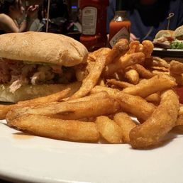Crab sandwich with French fries Crab sandwich with French fries