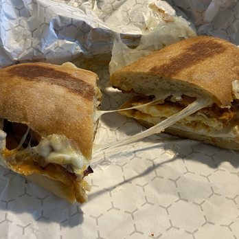 Good Day Cafe - The D&F Mule Sandwich customized with bacon, pepper jack and chipotle sauce - Coffee & Tea Near Me - North Andover, Massachusetts
