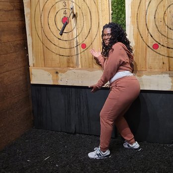 Kick Axe Throwing - I finall got the hang of it - Bars Near Me - Washington, DC, District of Columbia