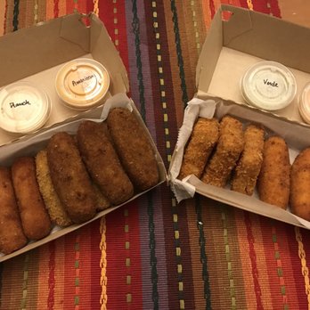 Dos Croquetas - All their choices except for the Mexican Street Corn which was sold out when I placed my order. All the sauces too. - Bakeries Near Me - Miami, Florida Dos Croquetas - All their choices except for the Mexican Street Corn which was sold out when I placed my order. All the sauces too. - Bakeries Near Me - Miami, Florida