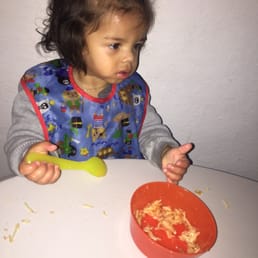 Jordan eating lunch at Heritage Tree Day Care. Ms Eppy always makes great lunch for the kids