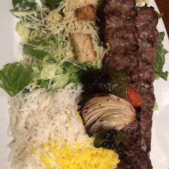 Panini Kabob Grill - 2 skewer koobideh beef kabob with Caesar salad - Mediterranean Near Me - Irvine, California