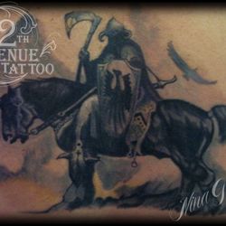 12th Avenue Tattoo - Death Dealer Molly Hatchet Color-Tattoo by Nina Gaudin of 12th Avenue Tattoo in Nampa, ID