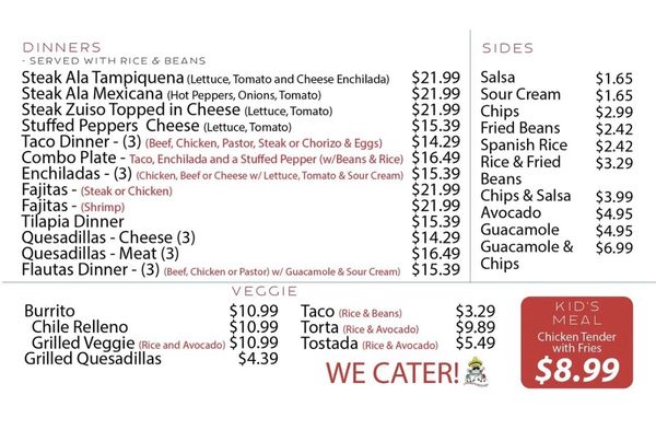 Menu photo 1 Los Burritos Mexicanos Lombard, IL