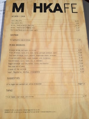 Menu photo 2 M HKAFE Antwerp, VAN