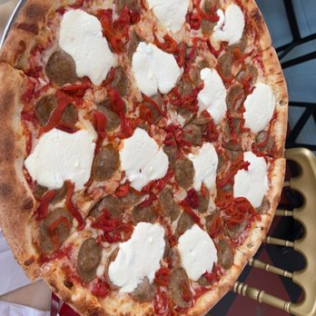 Home Slice Pizza - #6 Sausage, Ricotta Cheese, and Roasted Red Peppers - Large - Pizza Near Me - Houston, Texas
