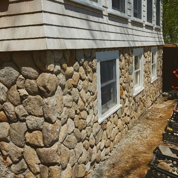 UrbanYardology - Veneer install on cottage in Yarmouth. This is a Boston blend stone.....great to work with in many regards. - Masonry/Concrete Near Me UrbanYardology - Veneer install on cottage in Yarmouth. This is a Boston blend stone.....great to work with in many regards. - Masonry/Concrete Near Me