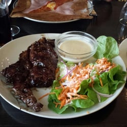 Creperie Pizzeria Glacier - Entrecôte sauce Roquefort et pomme de terre au reblochon