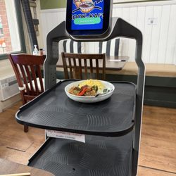 Kook Kai's Thai Noodles - Krapow Moo Krob Kai Khon served by robot