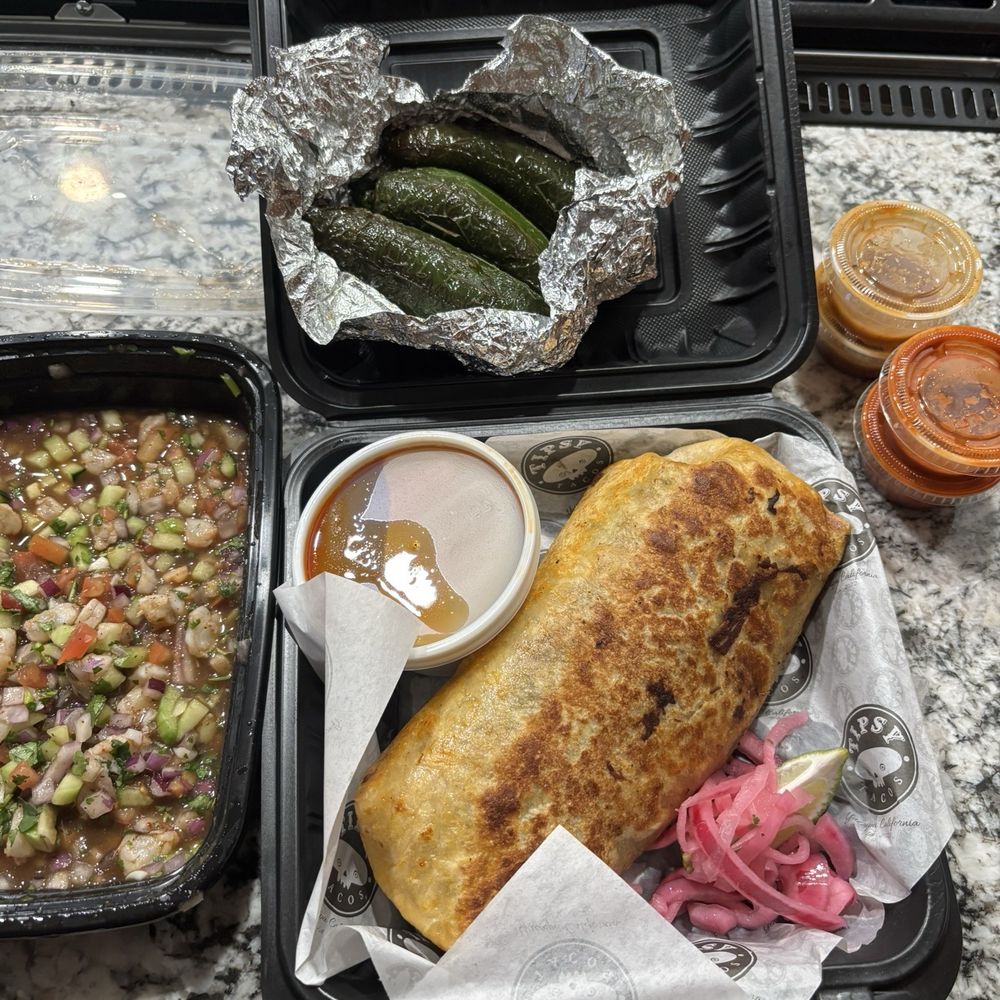 Birria Burrito Traditional Ceviche Tostada Birria Burrito Traditional Ceviche Tostada