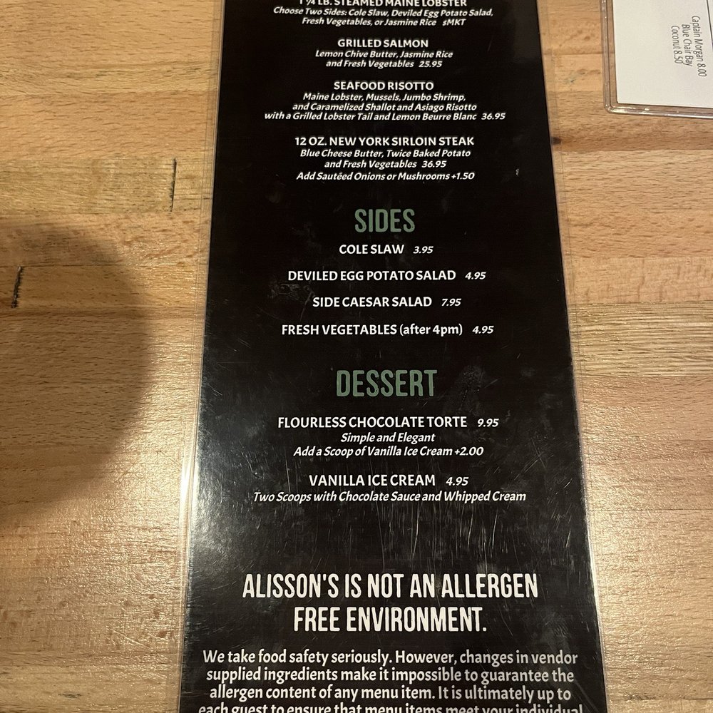 Alisson's Restaurant - Seafood Near Me - Kennebunkport, Maine