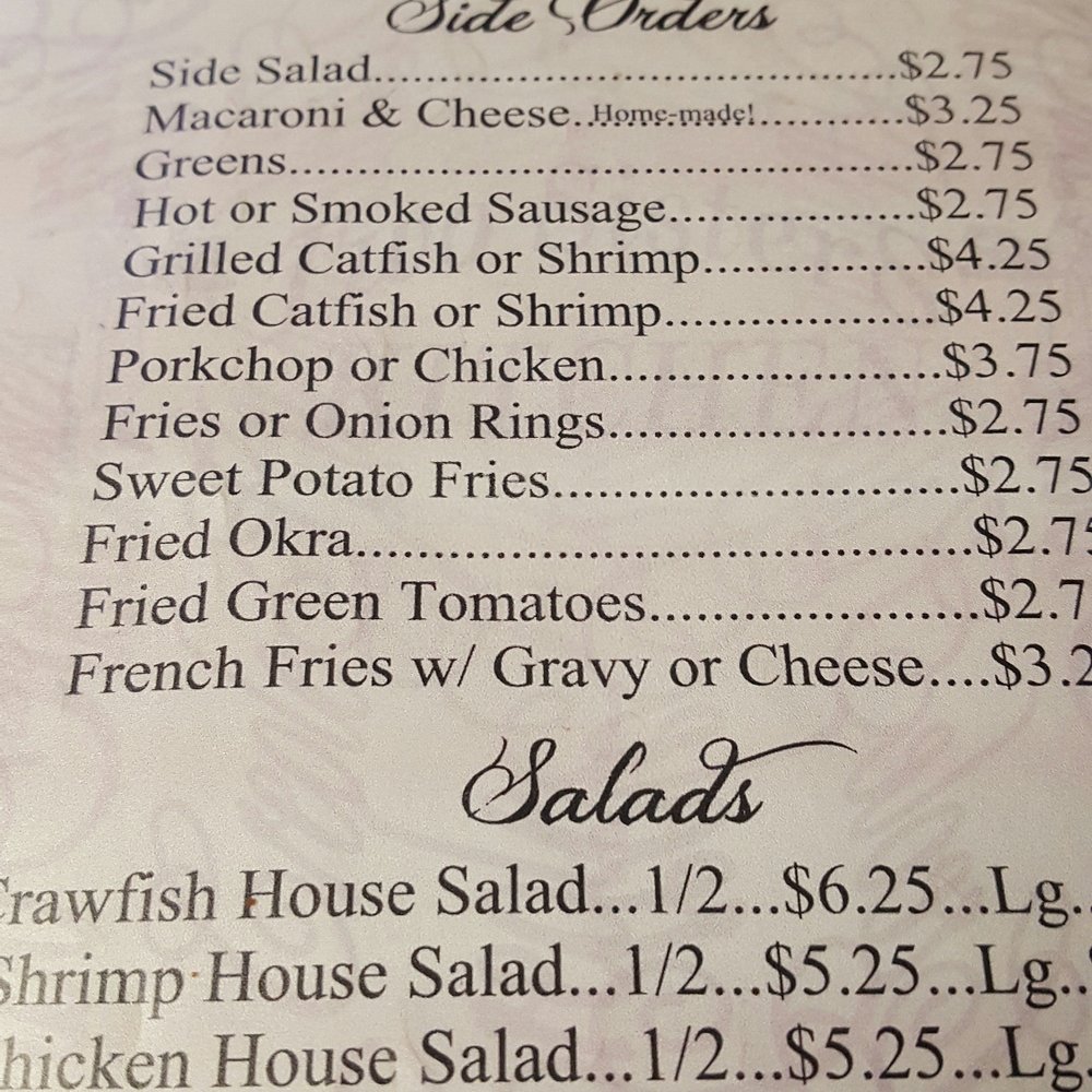 Two Sisters Creole Kitchen - Menu sides n salads - Seafood Markets Near Me - Picayune, Mississippi Two Sisters Creole Kitchen - Menu sides n salads - Seafood Markets Near Me - Picayune, Mississippi