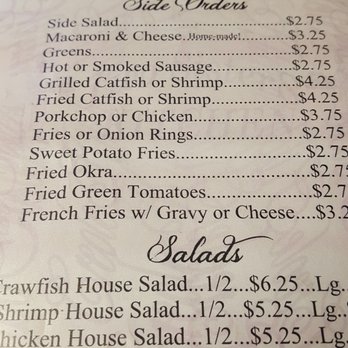 Two Sisters Creole Kitchen - Menu sides n salads - Seafood Markets Near Me - Picayune, Mississippi