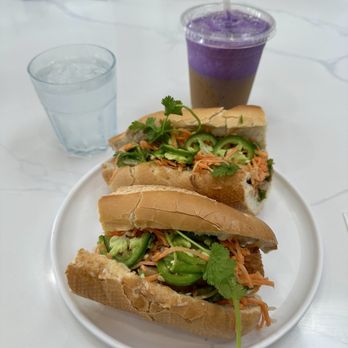 Bun & Mi - Pork belly Banh Mi, Iced Ube Foam Caffe Latte - Asian Fusion Near Me - Santa Monica, California Bun & Mi - Pork belly Banh Mi, Iced Ube Foam Caffe Latte - Asian Fusion Near Me - Santa Monica, California