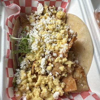 Naco Mexican Eatery - Chilaquiles taco - Food Trucks Near Me - San Antonio, Texas