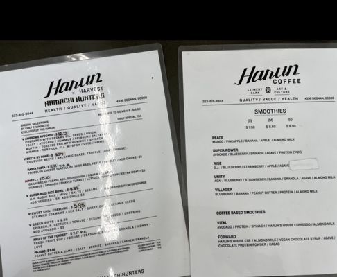 Menu photo 4 Harun Coffee Los Angeles, CA